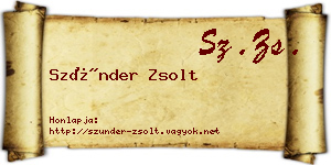 Szünder Zsolt névjegykártya
