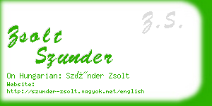 zsolt szunder business card